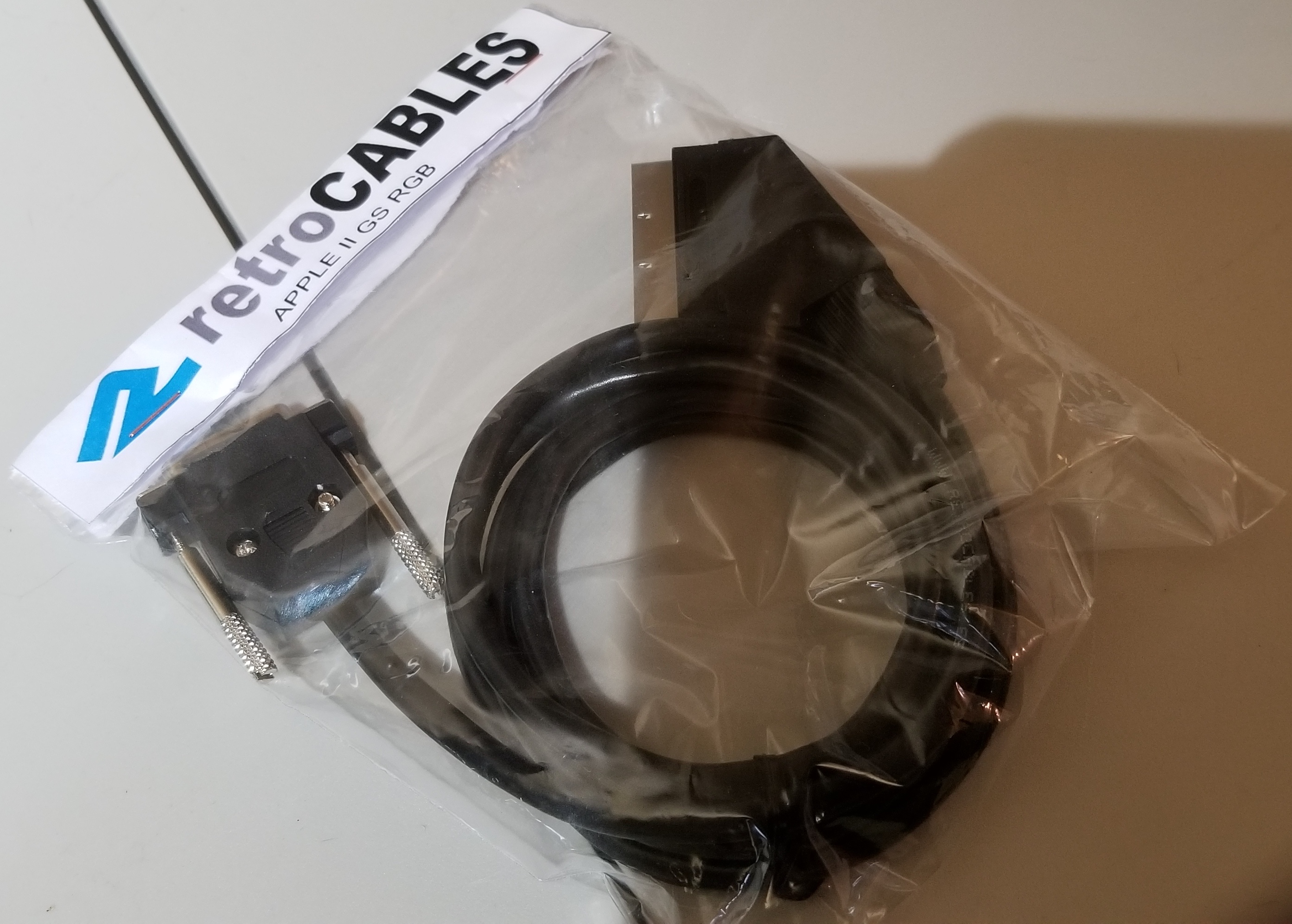 Apple IIgs RGB to SCART adapter in packaging